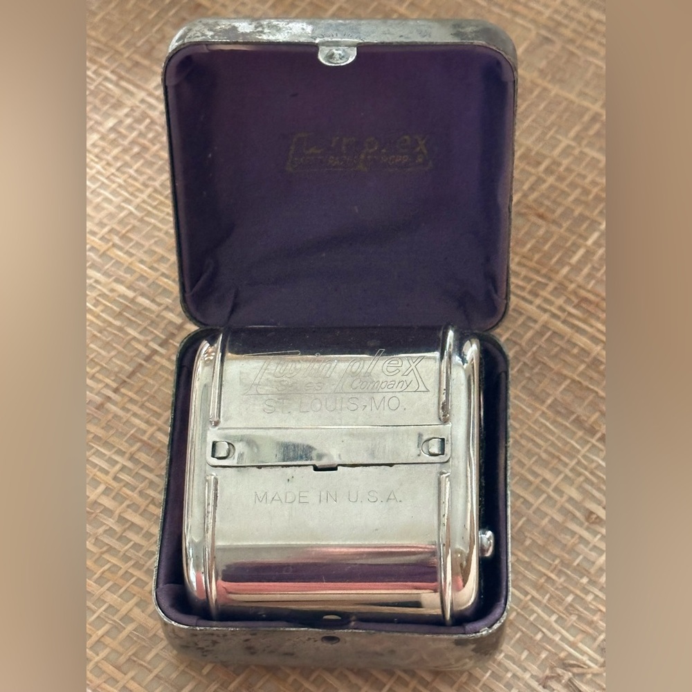Twinplex  Safety Razor Stropper Vintage  Men's Razor Case 1915 Patent